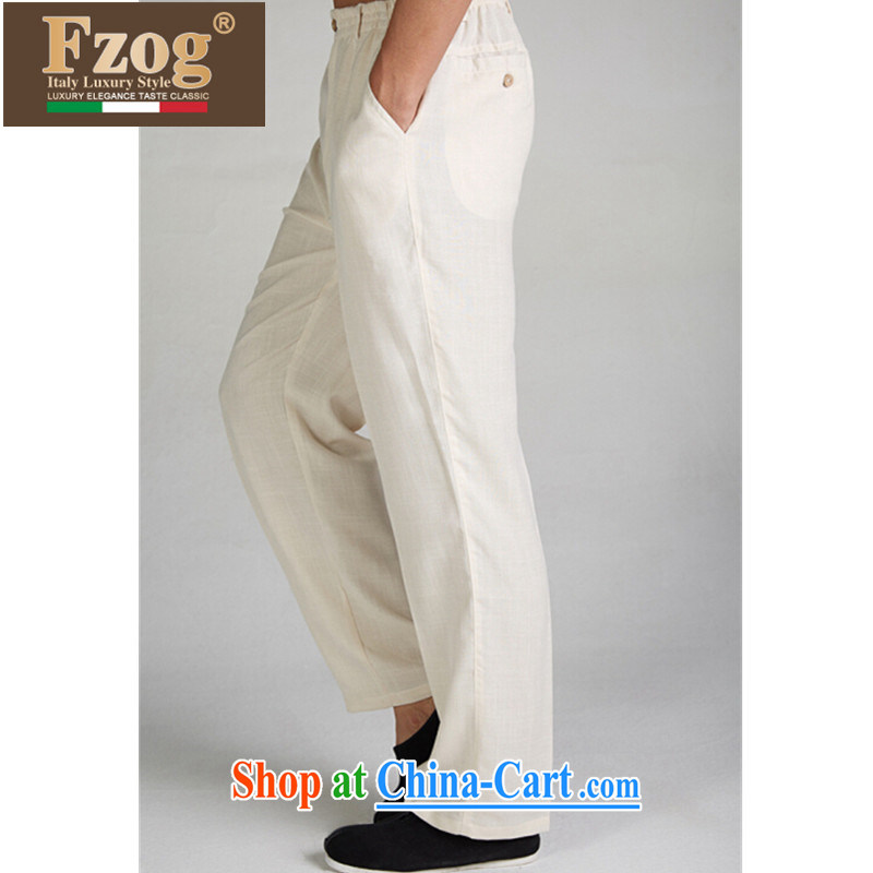 2015 FZOG new, genuine Chinese male, Elasticated waist trousers summer Tang is comfortable long pants m yellow XXXL, FZOG, shopping on the Internet