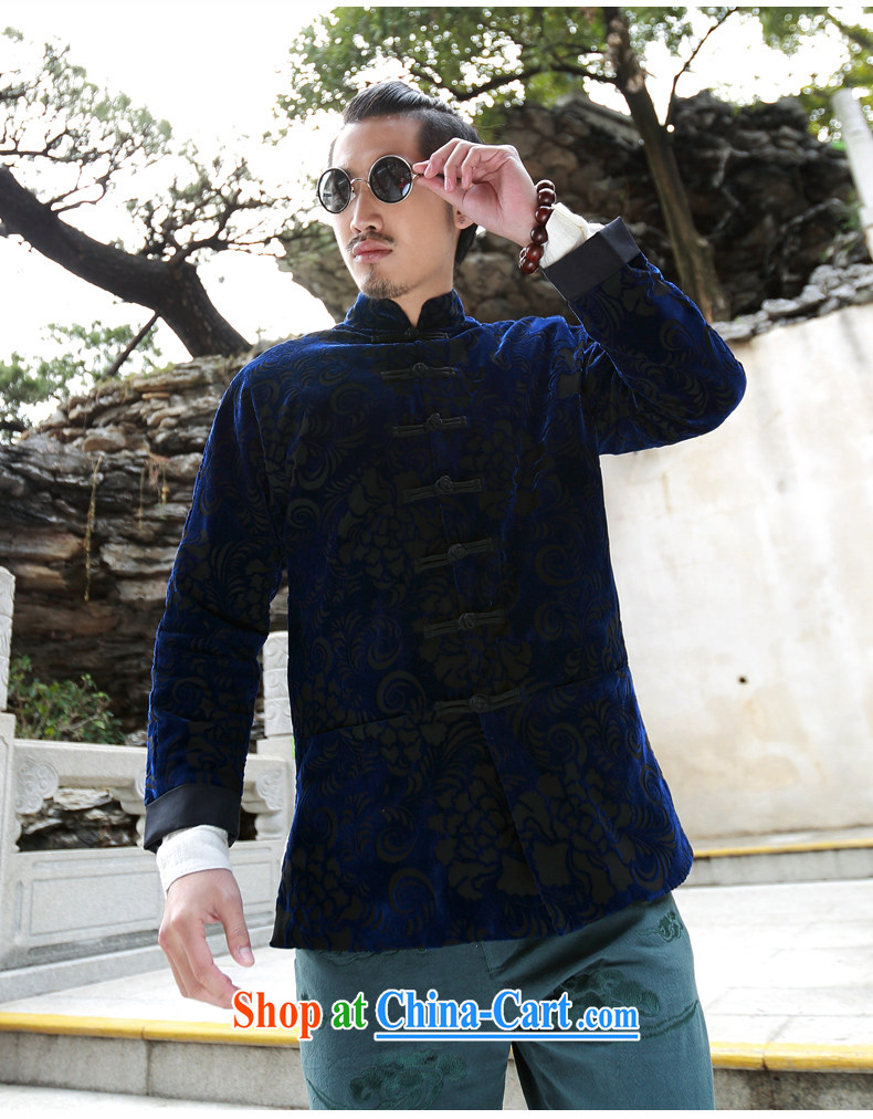 Riding a leopard jacket, men's China New Chinese T-shirt autumn new long-sleeved style is withholding improved Han-Peony blue XXXL pictures, price, brand platters! Elections are good character, the national distribution, so why buy now enjoy more preferential! Health
