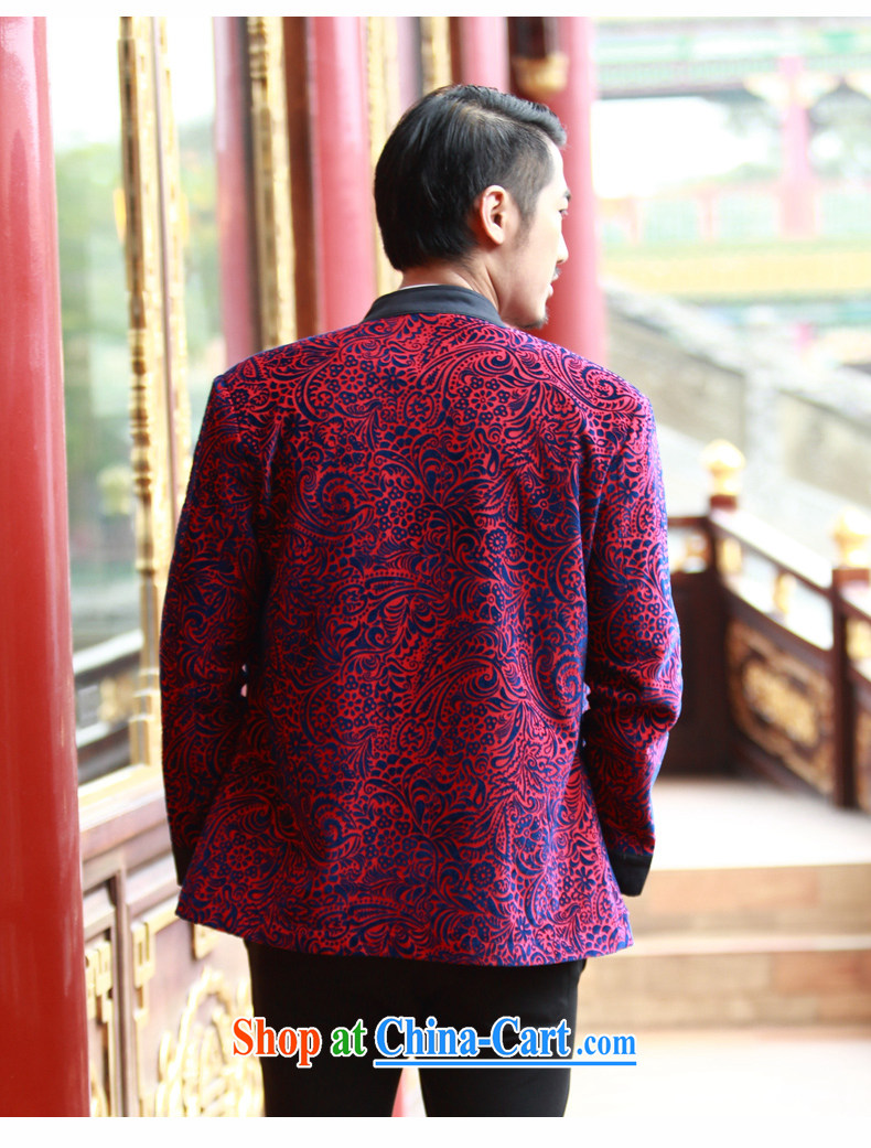Riding a leopard who suits men's jackets Chinese style Chinese autumn new original Chinese improved stylish thin smock pane blue XXXL pictures, price, brand platters! Elections are good character, the national distribution, so why buy now enjoy more preferential! Health