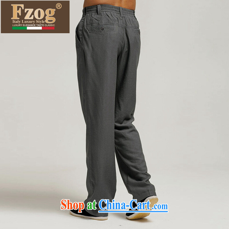 FZOG summer 2015 new leisure men's loose China wind gray long pants Chinese breathability and comfort gray XXXL, FZOG, online shopping
