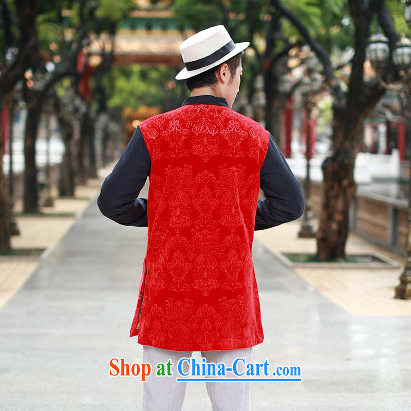 Riding a leopard jacket, men's windbreaker autumn New China wind men's long-sleeved knocked color-buckle Long Tang with improved Han-chinese red XXXL, riding a leopard health (QIBAOLANG), and, on-line shopping