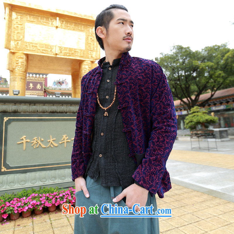 Riding a leopard jacket, men's Chinese autumn 2015 New China wind up for the charge-back long-sleeved stylish men's cashew nuts blue XXXL, riding a Leopard (QIBAOLANG), shopping on the Internet