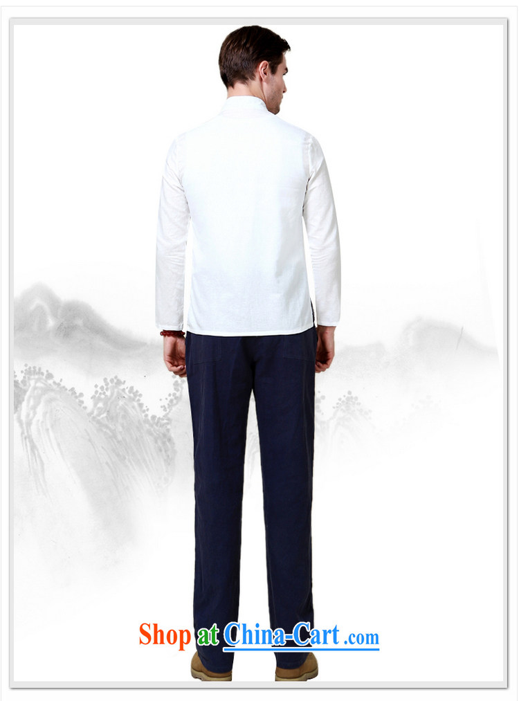 cool ocean 2015 new cotton Ma Man Tang with long-sleeved shirt China wind up collar shirt 100a Chinese solid shirt white 41/175 pictures, price, brand platters! Elections are good character, the national distribution, so why buy now enjoy more preferential! Health