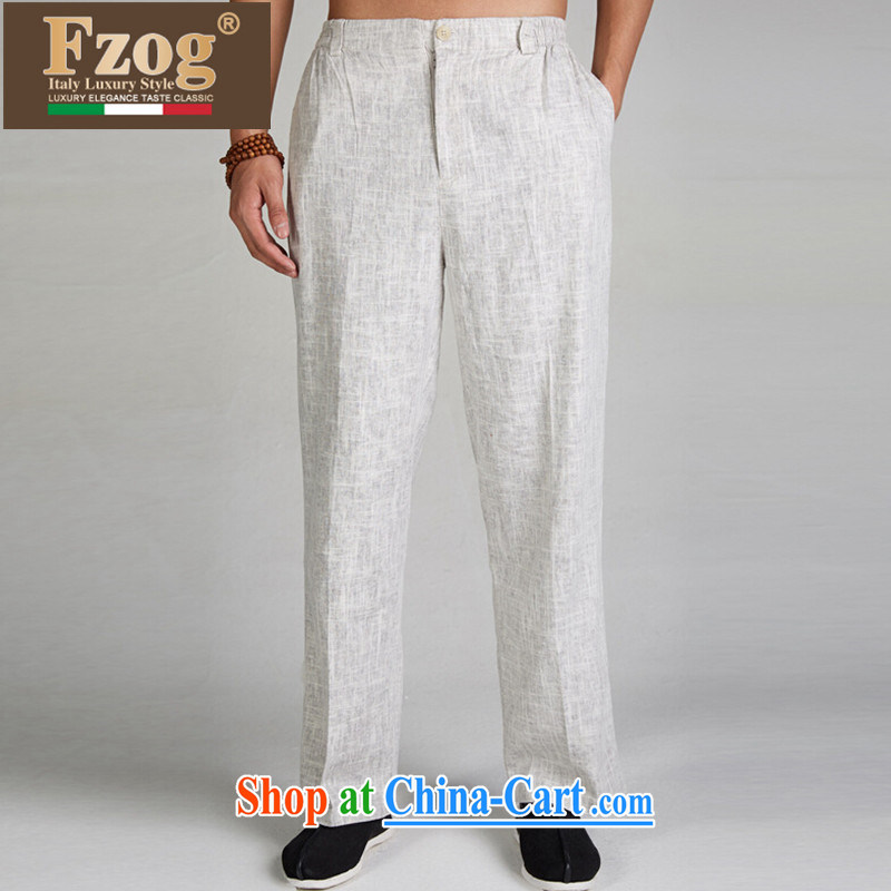 FZOG Chinese Chinese men long pants summer 2015 new genuine breathable loose the code down light gray XXXXL