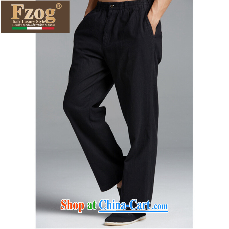 FZOG summer 2015 new leisure men's long pants are from China, middle-aged and older, comfortable Tang black XXXL, FZOG, shopping on the Internet