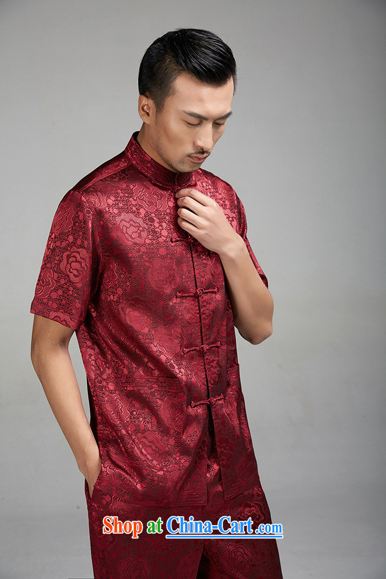 FZOG new short-sleeved Ethnic Wind Tang in older men's casual summer Chinese-tie, collared T-shirt red XXXL pictures, price, brand platters! Elections are good character, the national distribution, so why buy now enjoy more preferential! Health