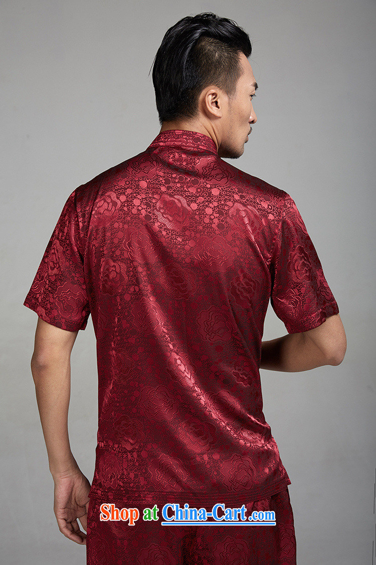 FZOG new short-sleeved Ethnic Wind Tang in older men's casual summer Chinese-tie, collared T-shirt red XXXL pictures, price, brand platters! Elections are good character, the national distribution, so why buy now enjoy more preferential! Health