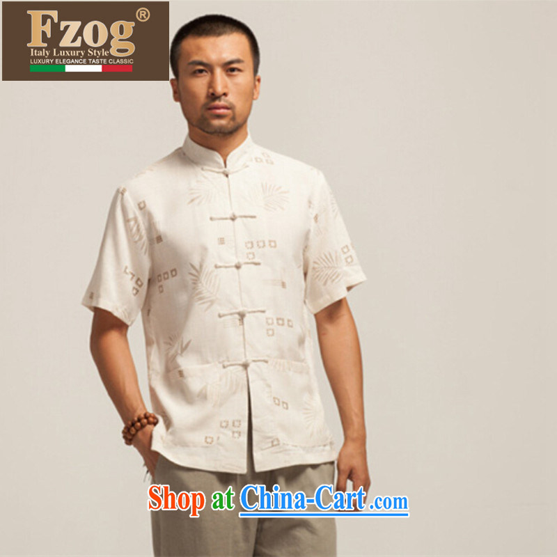 FZOG China wind summer leisure men's short-sleeve T-shirt 2015 new, genuine classic buckle Tang replacing M yellow XXXL, FZOG, shopping on the Internet