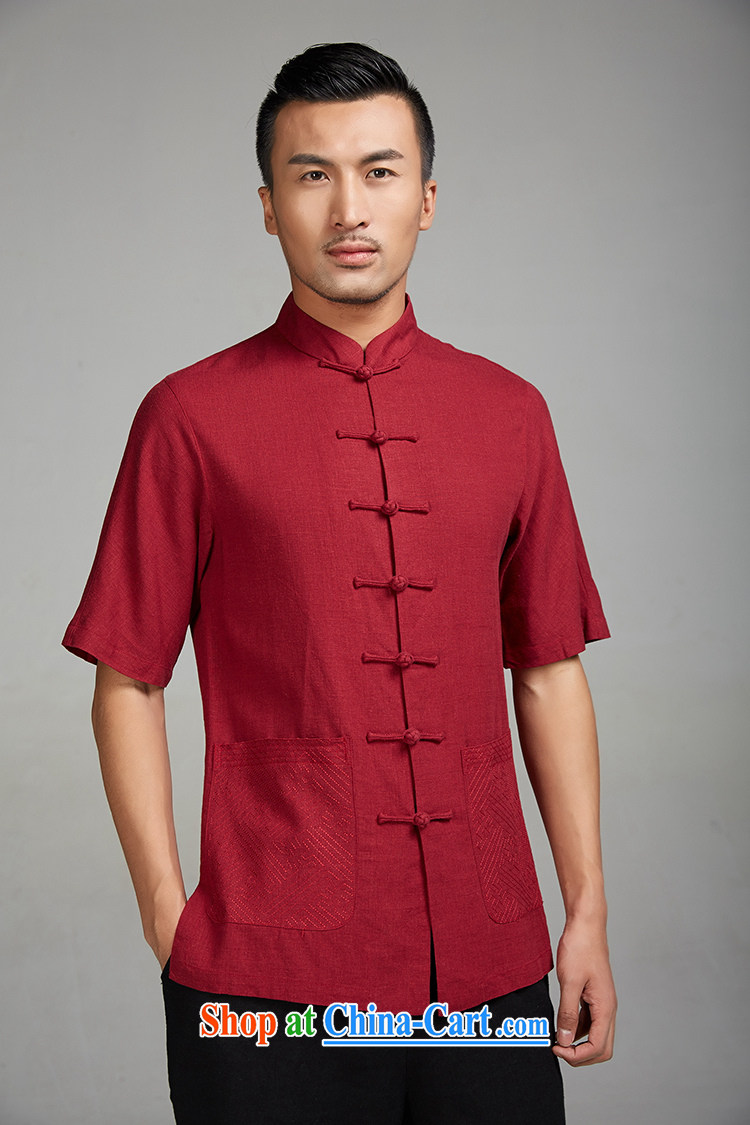 2015 FZOG new summer middle-aged short-sleeved father loaded the code, for thin Chinese-buckle Tang red XXXL pictures, price, brand platters! Elections are good character, the national distribution, so why buy now enjoy more preferential! Health