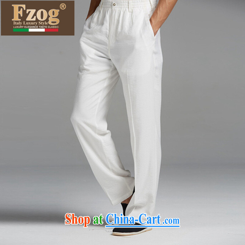 FZOG summer 2015 new genuine counters leisure loose Chinese China wind long pants and comfortable men's white XXXL, FZOG, shopping on the Internet