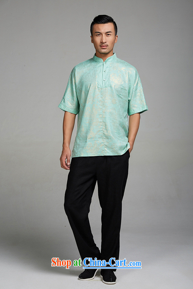 FZOG China wind men's high-end Chinese Nation summer clothing, for the charge-back Chinese short-sleeved men's green XXL pictures, price, brand platters! Elections are good character, the national distribution, so why buy now enjoy more preferential! Health