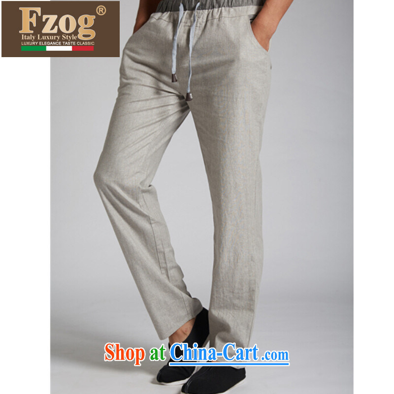 FZOG Tang in counters new leisure loose spring and summer trousers traditional Chinese men's trousers light gray XXXL, FZOG, shopping on the Internet