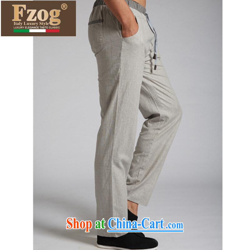 FZOG Tang in counters new leisure loose spring and summer trousers traditional Chinese men's trousers light gray XXXL, FZOG, shopping on the Internet