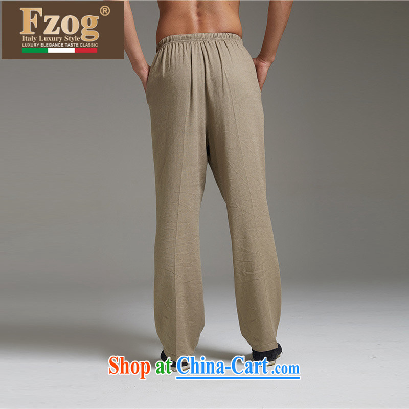 FZOG genuine counters Tang is casual long pants, comfortable China wind tightness back pure color and the green XXXXL, FZOG, shopping on the Internet
