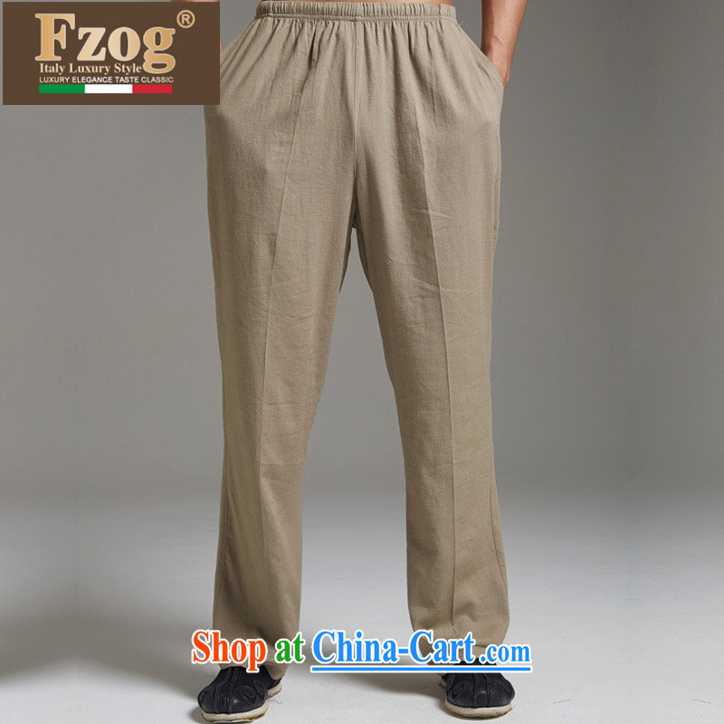 FZOG genuine counters Tang is casual long pants, comfortable China wind tightness back pure color and the green XXXXL, FZOG, shopping on the Internet