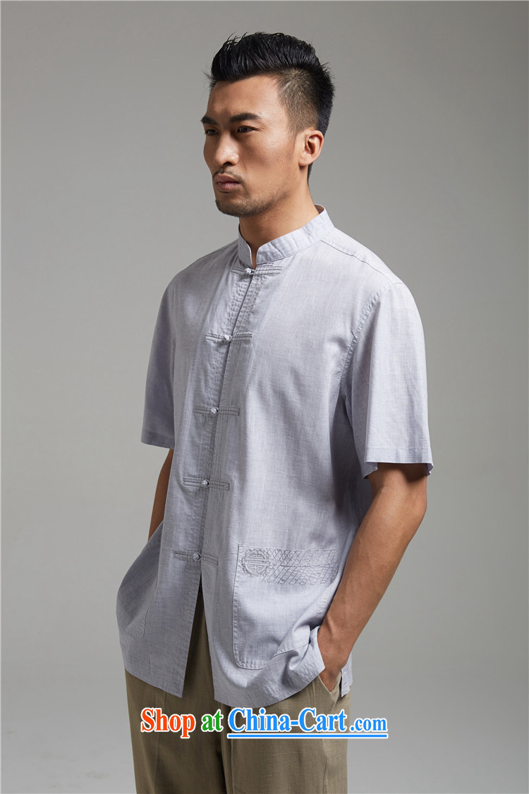 2015 FZOG new, middle-aged men's summer short-sleeved Chinese leisure Ethnic Wind father in light gray XXXL pictures, price, brand platters! Elections are good character, the national distribution, so why buy now enjoy more preferential! Health