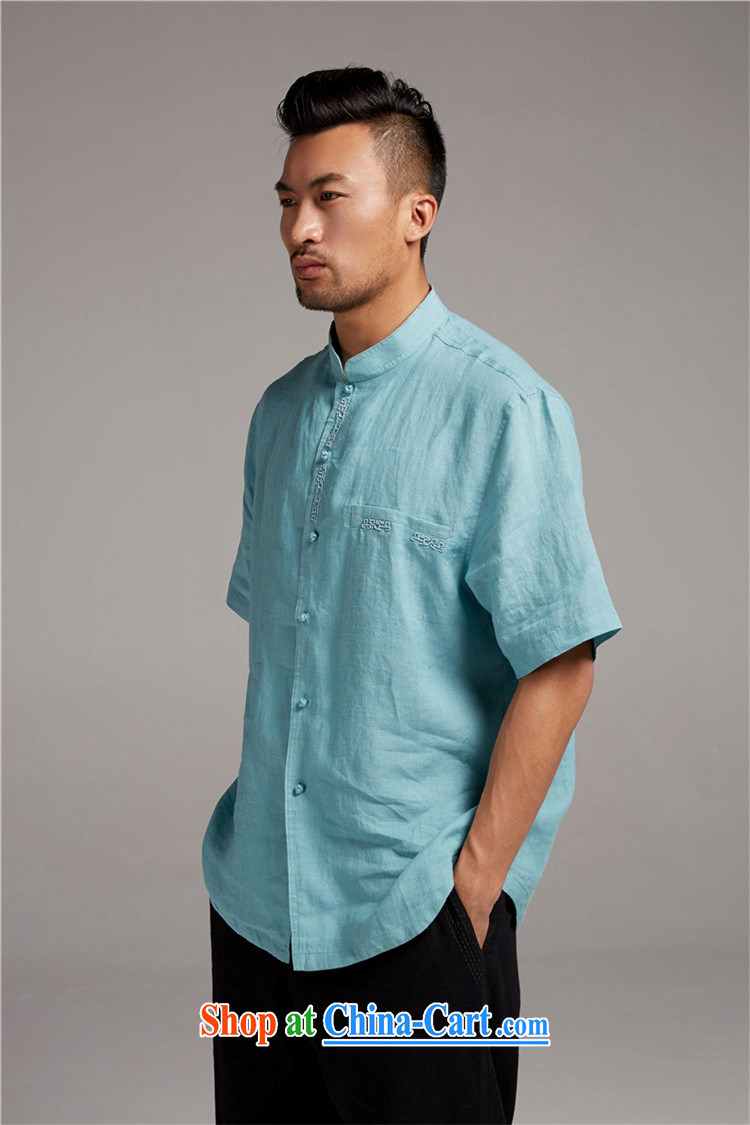 FZOG summer wear national costumes short-sleeve linen, for Chinese leisure Chinese 2015 new young male green XXXL pictures, price, brand platters! Elections are good character, the national distribution, so why buy now enjoy more preferential! Health