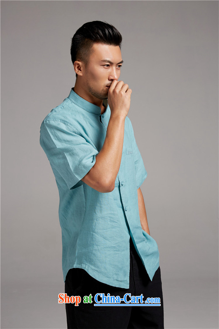 FZOG summer wear national costumes short-sleeve linen, for Chinese leisure Chinese 2015 new young male green XXXL pictures, price, brand platters! Elections are good character, the national distribution, so why buy now enjoy more preferential! Health