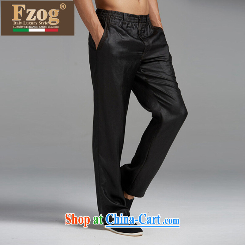 Summer FZOG new upscale China wind Chinese leisure thin comfort and breathability and long pants black XXL, FZOG, shopping on the Internet