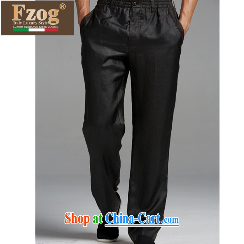 Summer FZOG new upscale China wind Chinese leisure thin comfort and breathability and long pants black XXL, FZOG, shopping on the Internet
