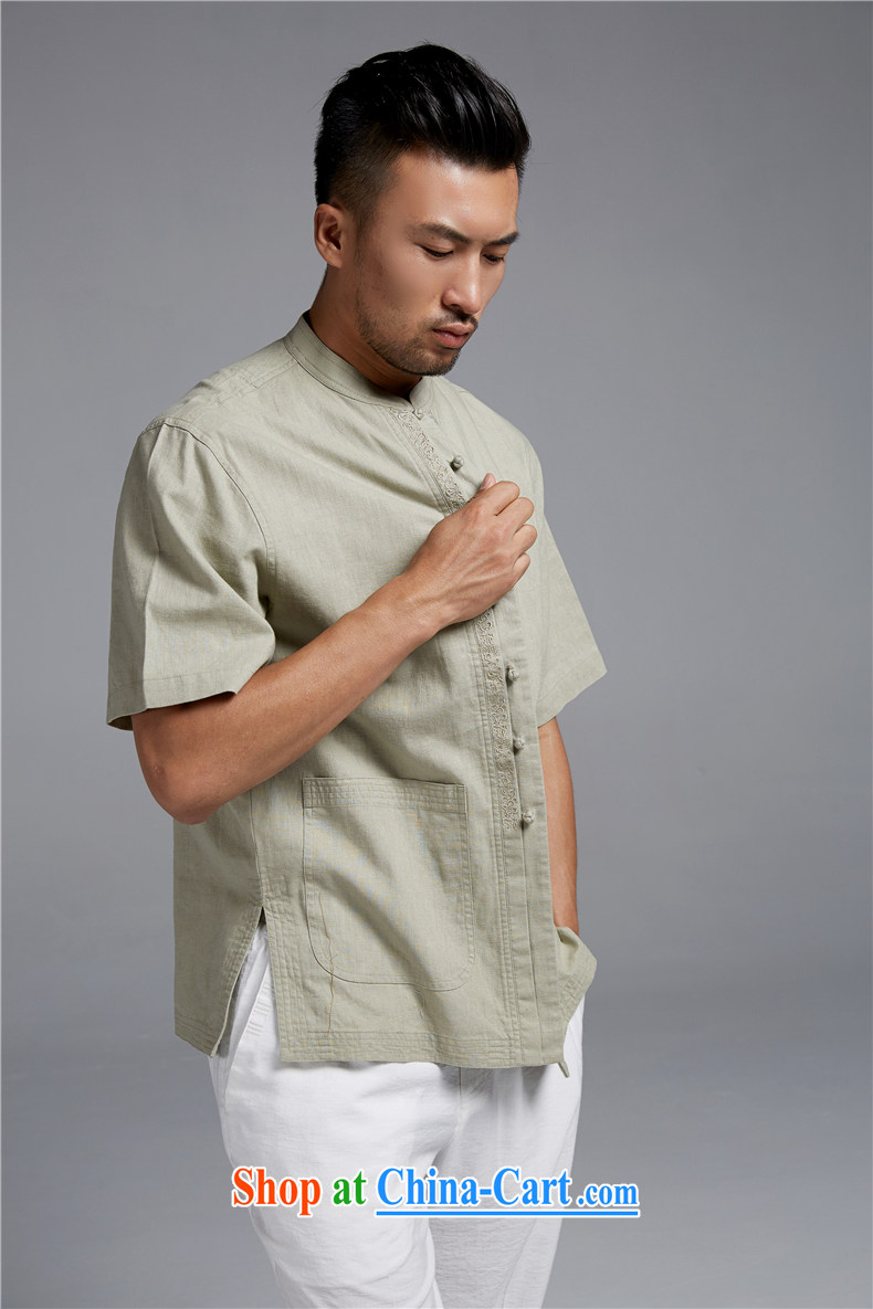 FZOG genuine counters leisure China wind-buckle clothing men's Chinese short-sleeved light green thin breathable Tang with light green XXXL pictures, price, brand platters! Elections are good character, the national distribution, so why buy now enjoy more preferential! Health