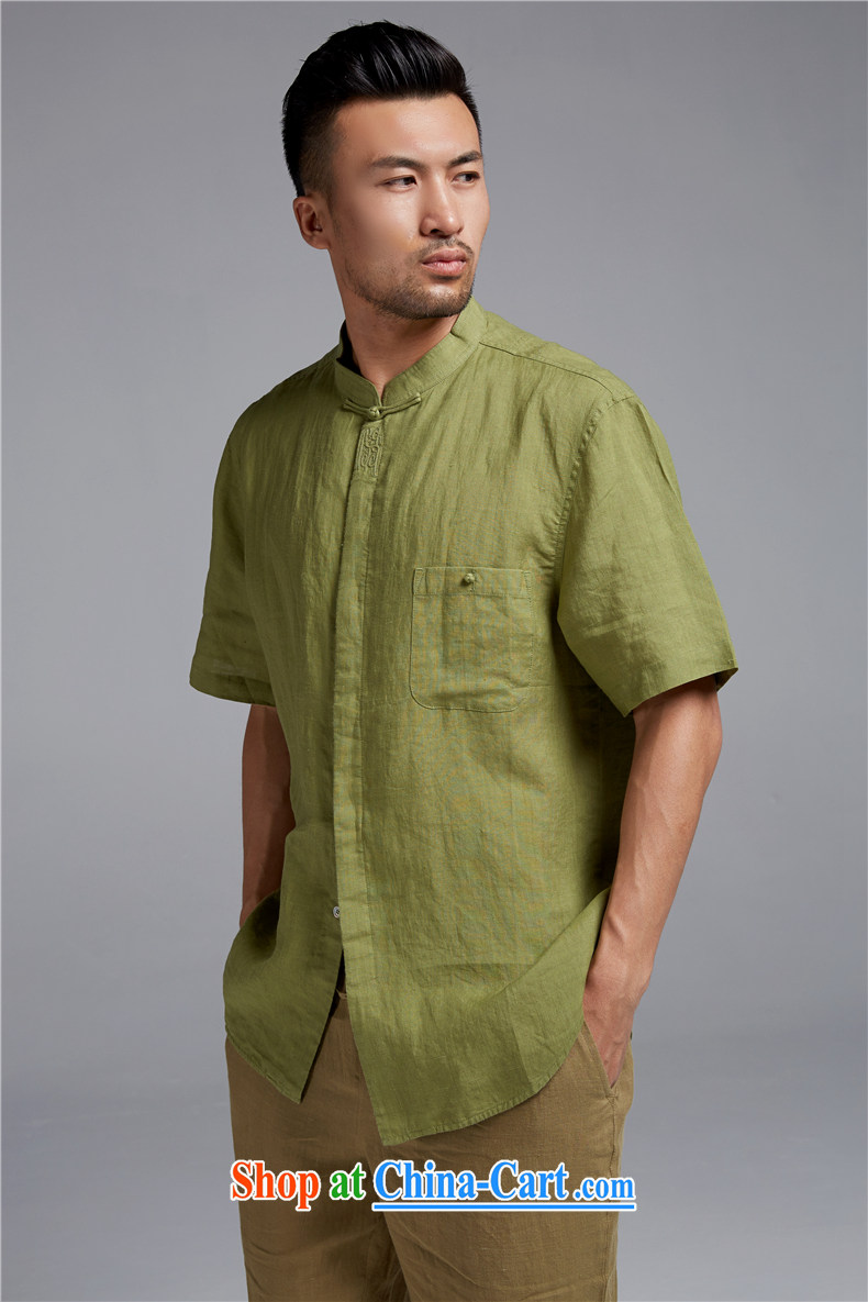 FZOG summer 2015 New China wind short-sleeved, collared T-shirt casual Chinese male, thin, breathable green XXXL pictures, price, brand platters! Elections are good character, the national distribution, so why buy now enjoy more preferential! Health