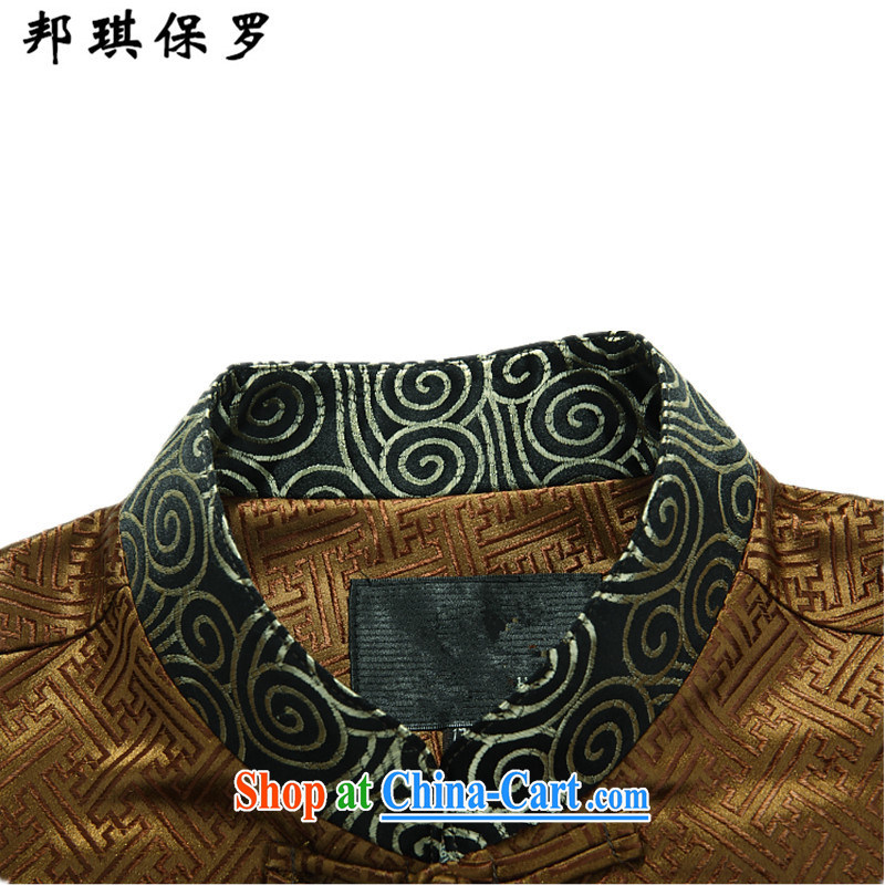 Bong-ki Paul autumn and winter New Tang with long-sleeved men and older persons in jacket coat, for his father with national costumes, clothing and China wind clothing cotton clothing gold XXXL, Angel Paul, shopping on the Internet