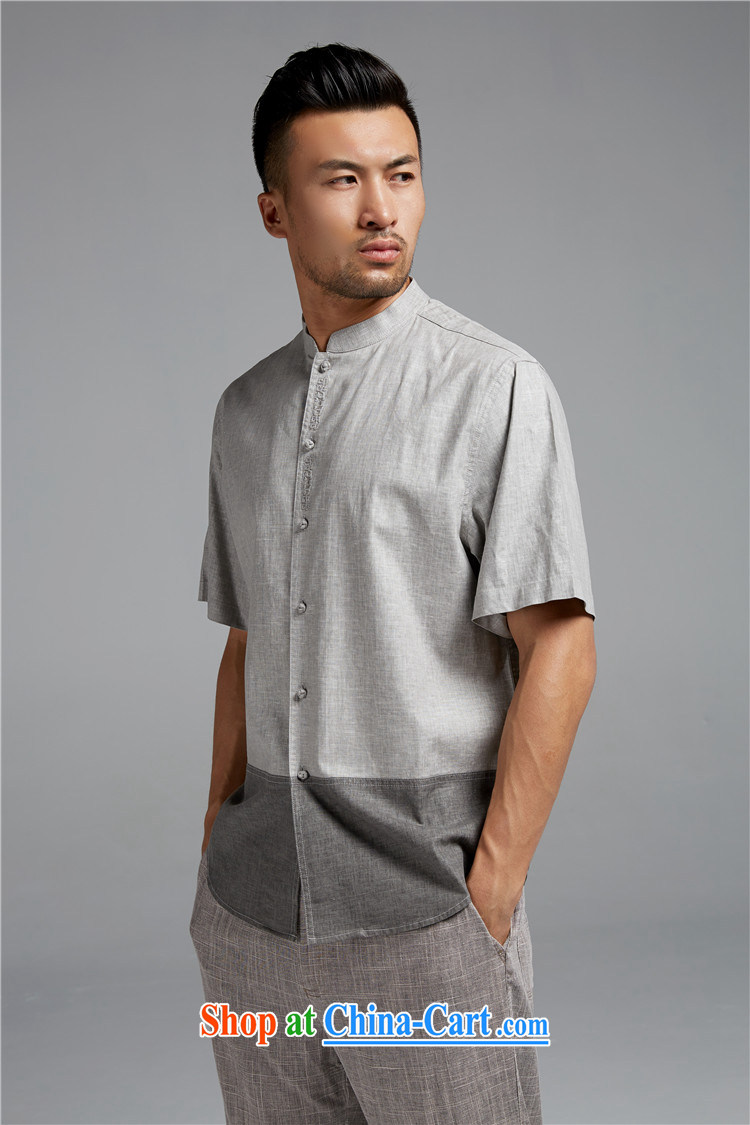 FZOG summer 2015 New Men's Tang is a short-sleeved summer, older, for China, solid color T-shirt gray M pictures, price, brand platters! Elections are good character, the national distribution, so why buy now enjoy more preferential! Health