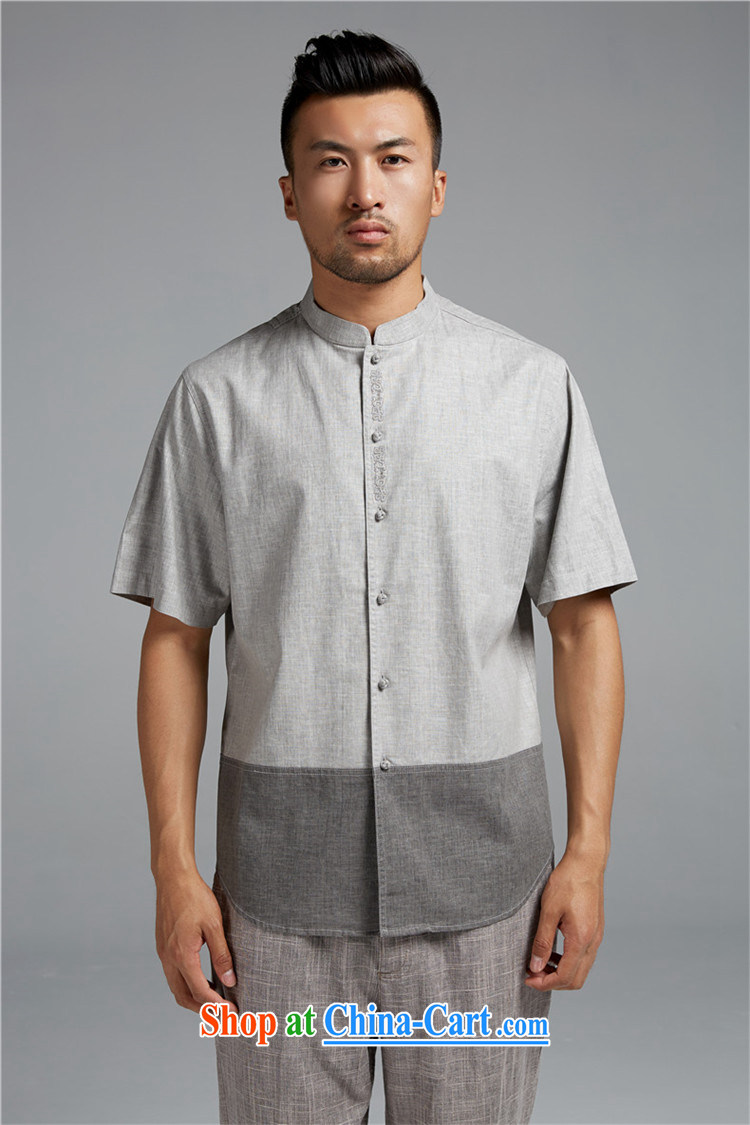 FZOG summer 2015 New Men's Tang is a short-sleeved summer, older, for China, solid color T-shirt gray M pictures, price, brand platters! Elections are good character, the national distribution, so why buy now enjoy more preferential! Health