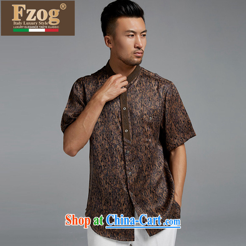 FZOG high-end sauna silk China wind antique Chinese dress, short-sleeved summer male figure color XXXXL, FZOG, shopping on the Internet