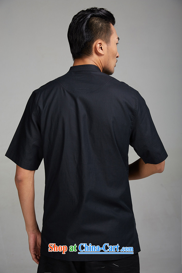 FZOG Chinese male, older short-sleeved tray snap National Service embroidered summer thin, for black T-shirt black XL pictures, price, brand platters! Elections are good character, the national distribution, so why buy now enjoy more preferential! Health