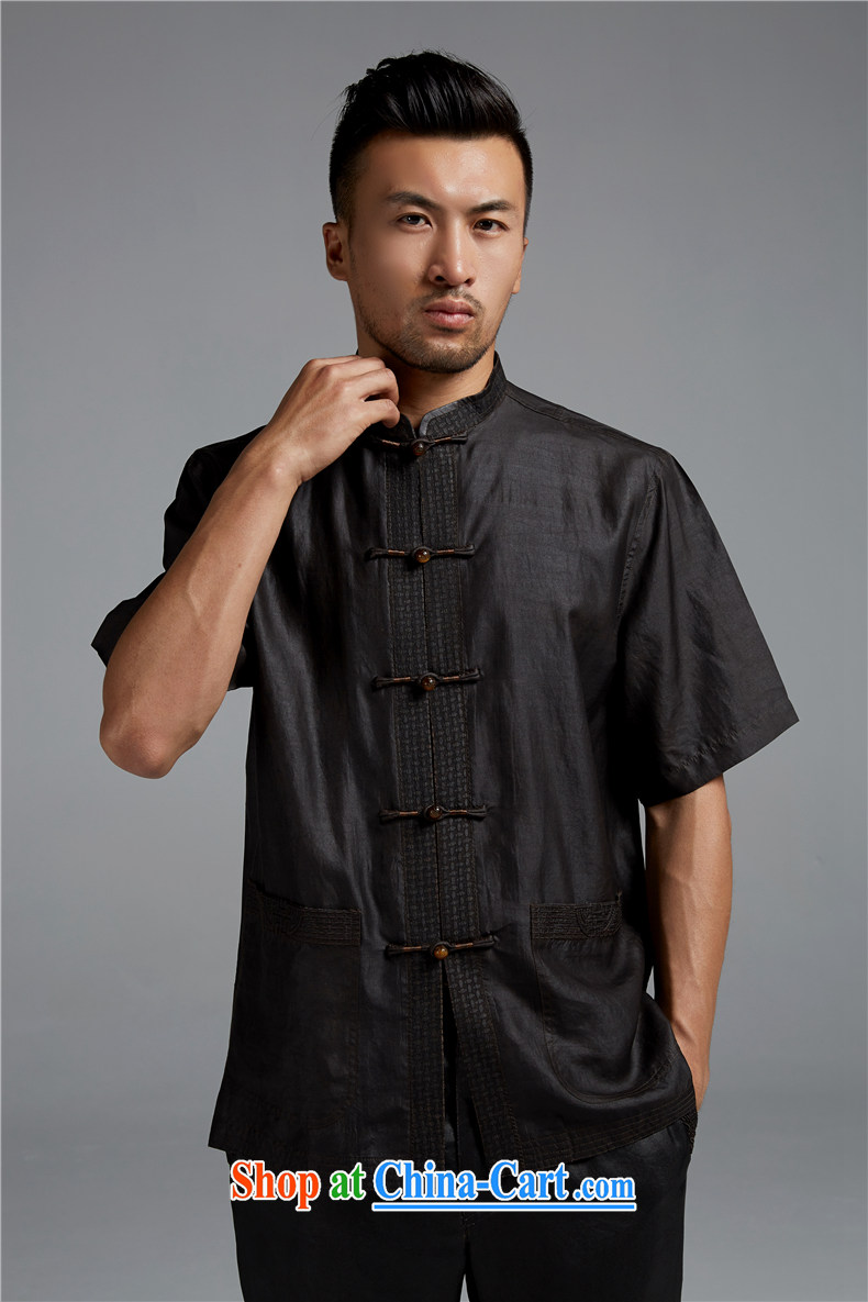 FZOG Tang is casual shirt, older high-end sauna silk Chinese style men's short-sleeved thin Grandpa black XXL pictures, price, brand platters! Elections are good character, the national distribution, so why buy now enjoy more preferential! Health