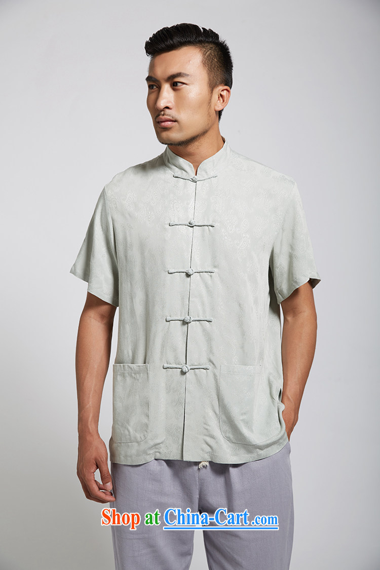 FZOG Chinese style Chinese 2015 summer short-sleeved Chinese-buckle Cotton Men's casual shirt from hot, genuine Cornhusk yellow XXXL pictures, price, brand platters! Elections are good character, the national distribution, so why buy now enjoy more preferential! Health