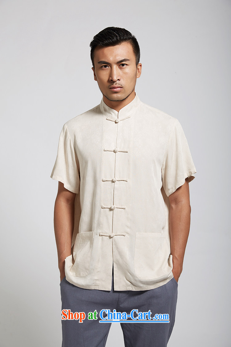 FZOG Chinese style Chinese 2015 summer short-sleeved Chinese-buckle Cotton Men's casual shirt from hot, genuine Cornhusk yellow XXXL pictures, price, brand platters! Elections are good character, the national distribution, so why buy now enjoy more preferential! Health