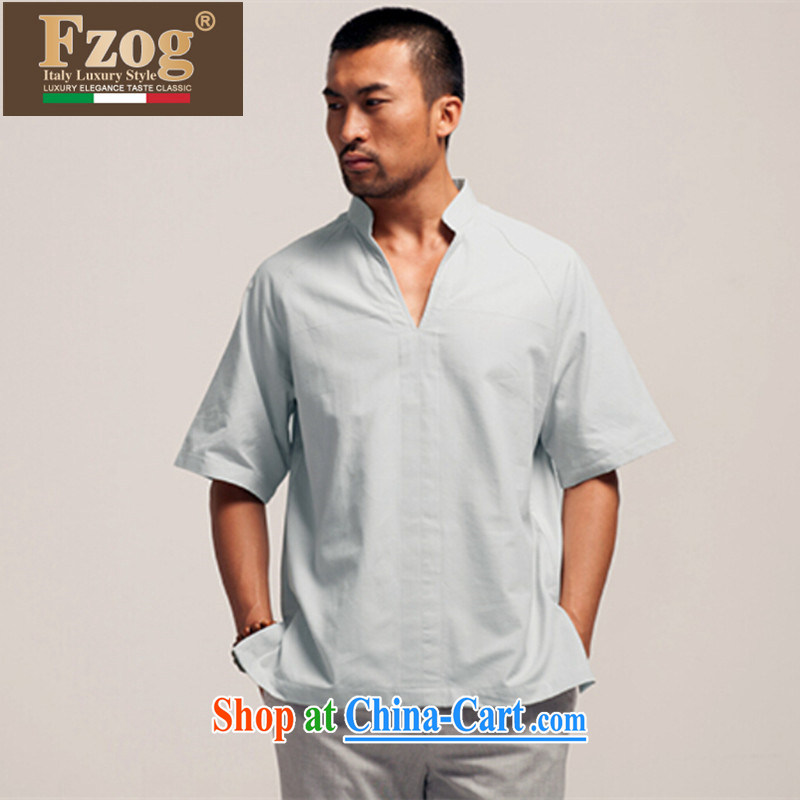 FZOG genuine counters and new summer, short-sleeved T-shirt pure cotton, breathable China wind Chinese from hot light gray XXXL, FZOG, shopping on the Internet