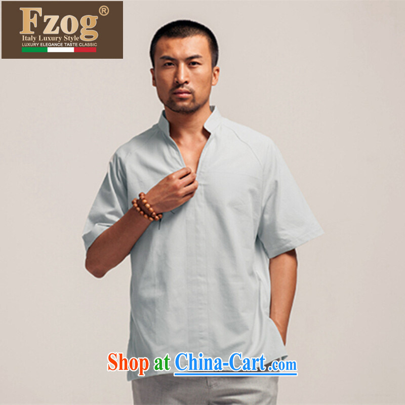 FZOG genuine counters and new summer, short-sleeved T-shirt pure cotton, breathable China wind Chinese from hot light gray XXXL, FZOG, shopping on the Internet