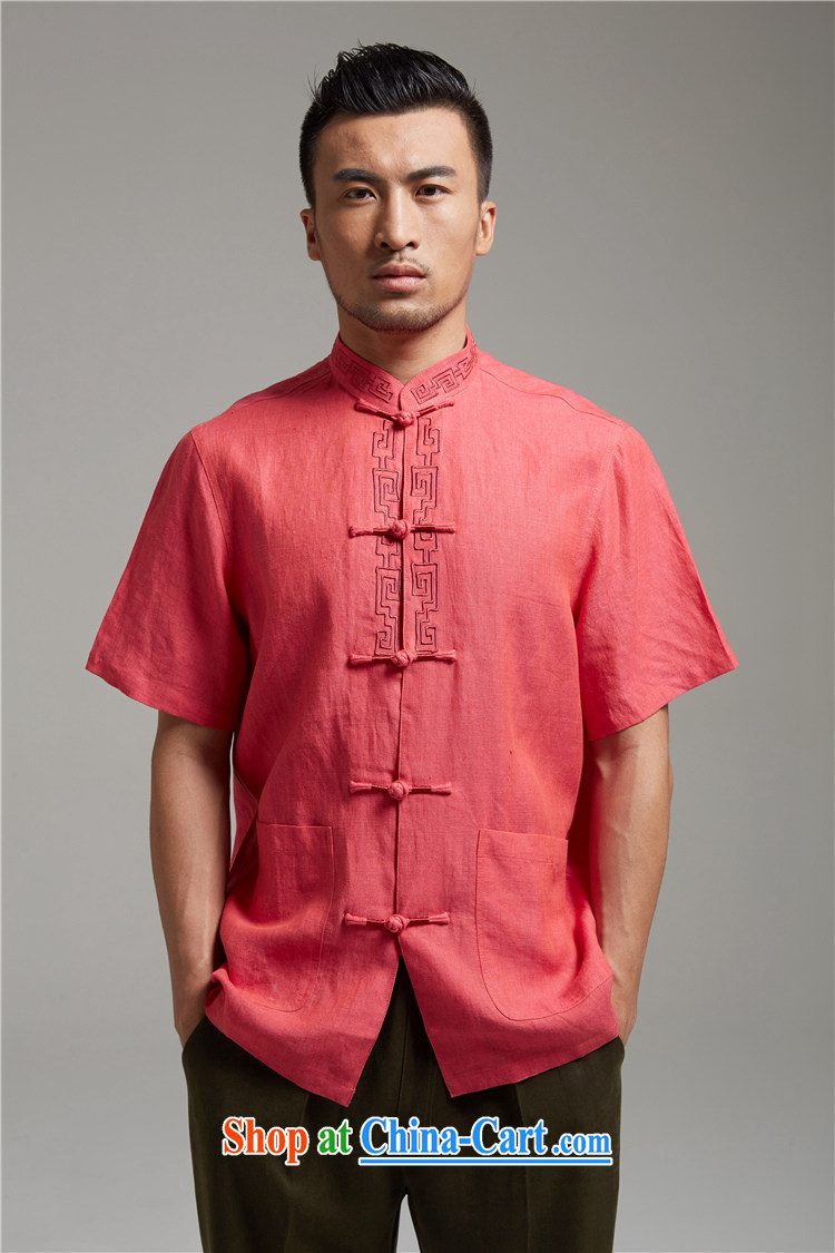 FZOG Chinese style Chinese men's summer short-sleeved Chinese-buckle up for banquet dad, T-shirt is magenta XXXL pictures, price, brand platters! Elections are good character, the national distribution, so why buy now enjoy more preferential! Health