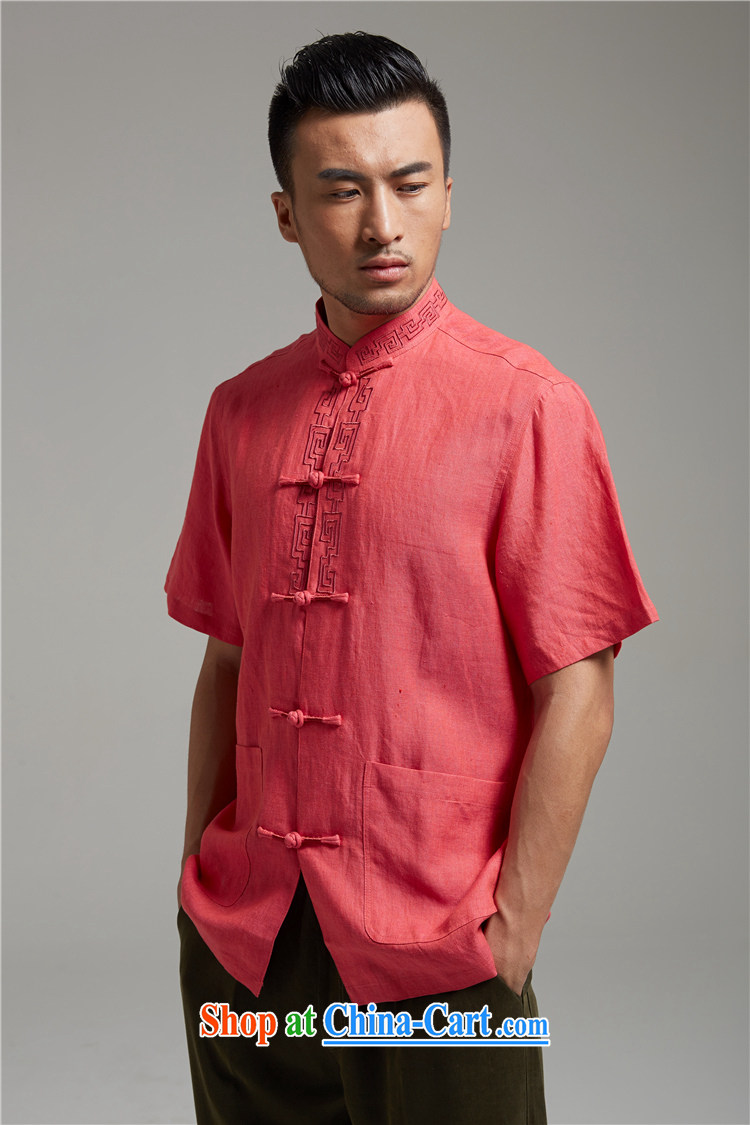 FZOG Chinese style Chinese men's summer short-sleeved Chinese-buckle up for banquet dad, T-shirt is magenta XXXL pictures, price, brand platters! Elections are good character, the national distribution, so why buy now enjoy more preferential! Health