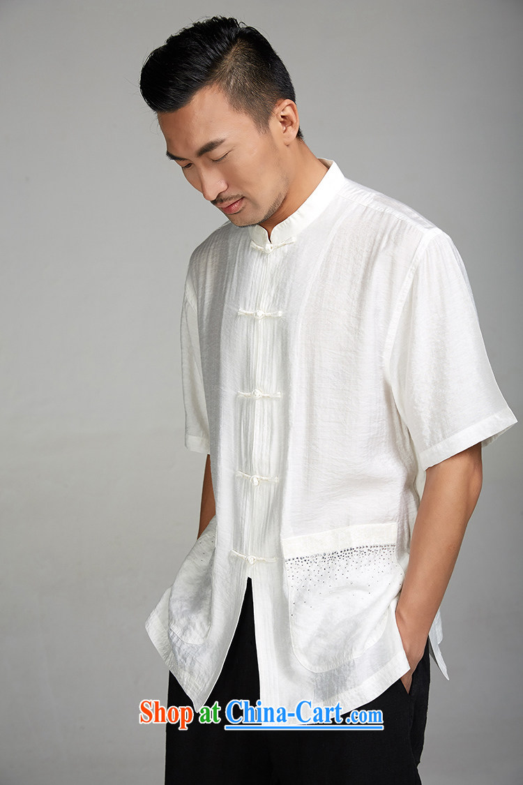 FZOG high-end Chinese leisure T-shirt middle-aged and older persons, served Chinese style men's short-sleeve and collar father replace white XXXL pictures, price, brand platters! Elections are good character, the national distribution, so why buy now enjoy more preferential! Health