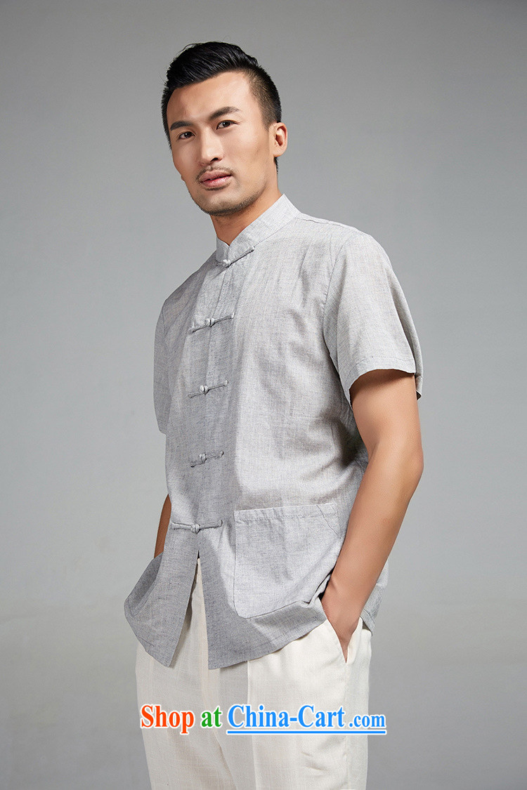 FZOG Tang is a short-sleeved from ironing clothes summer dress China wind-tie men's large, light gray XXXXL pictures, price, brand platters! Elections are good character, the national distribution, so why buy now enjoy more preferential! Health