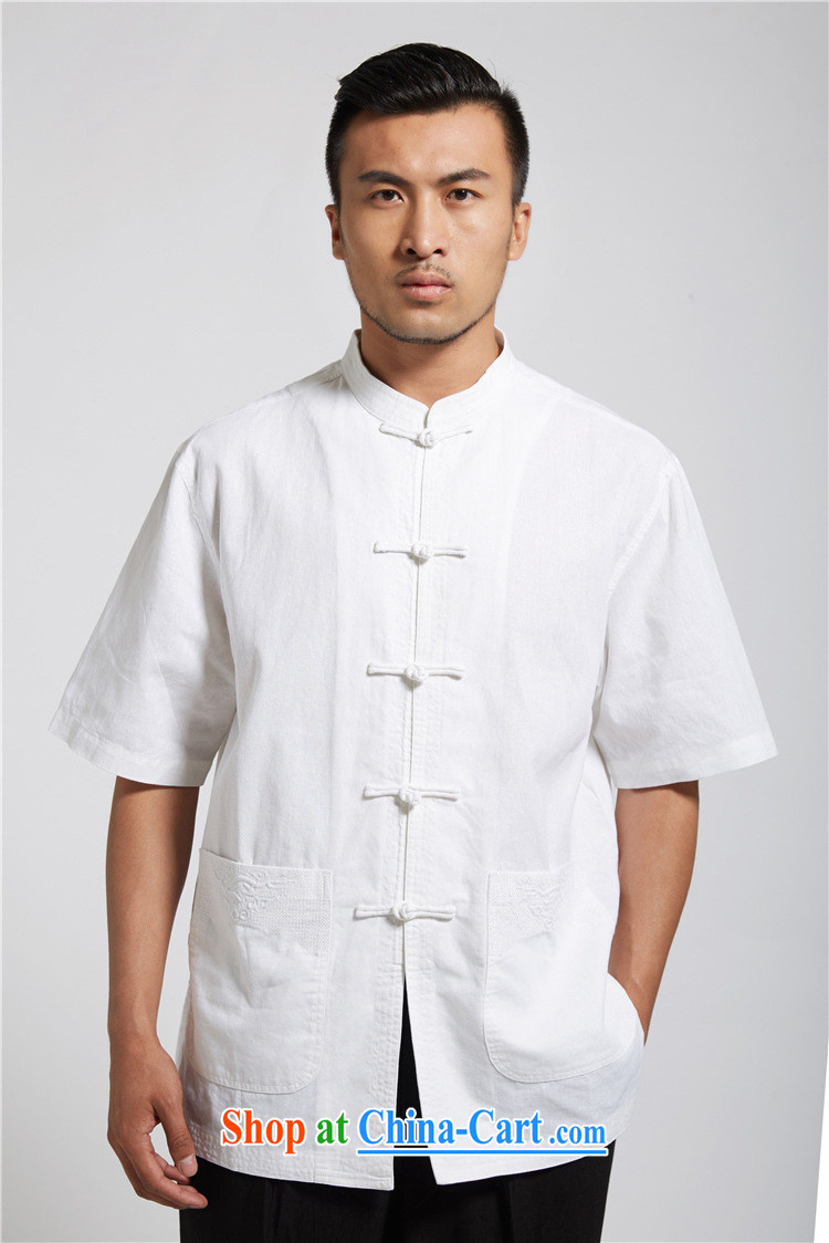 FZOG China wind men's 2015 summer thin short-sleeved Chinese-buckle up for leisure breathable Chinese White XXXL pictures, price, brand platters! Elections are good character, the national distribution, so why buy now enjoy more preferential! Health