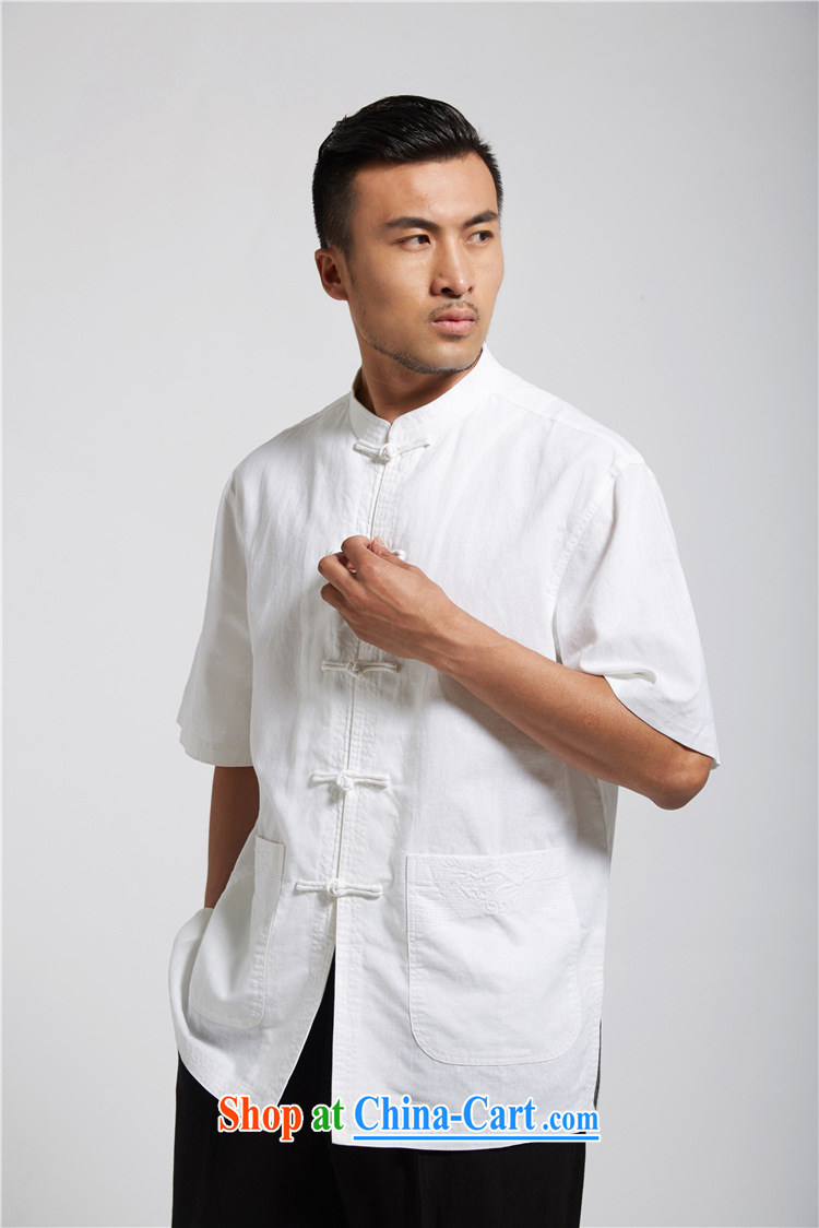 FZOG China wind men's 2015 summer thin short-sleeved Chinese-buckle up for leisure breathable Chinese White XXXL pictures, price, brand platters! Elections are good character, the national distribution, so why buy now enjoy more preferential! Health