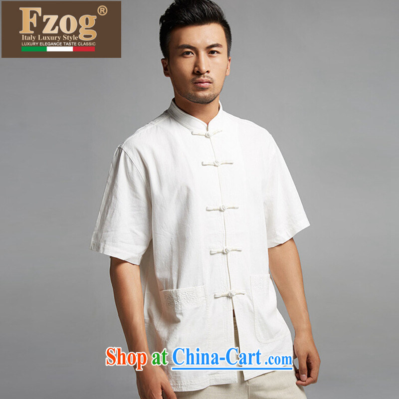 2015 FZOG new, older short-sleeved man is detained for the Tang with upscale casual father with summer white XXXL