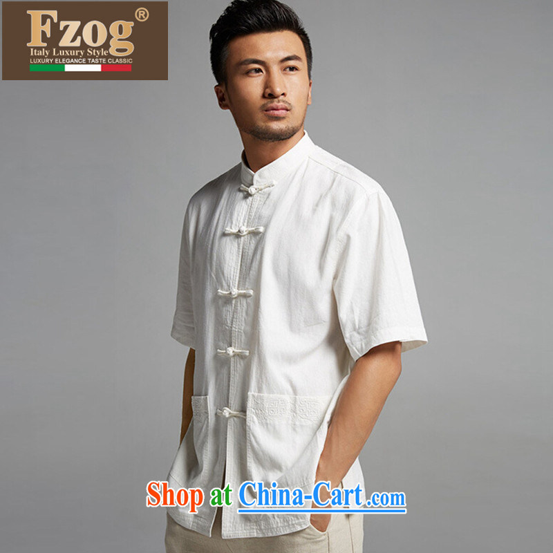 2015 FZOG new, older short-sleeves, and the deduction for the Tang with upscale casual father with summer white XXXL, FZOG, shopping on the Internet