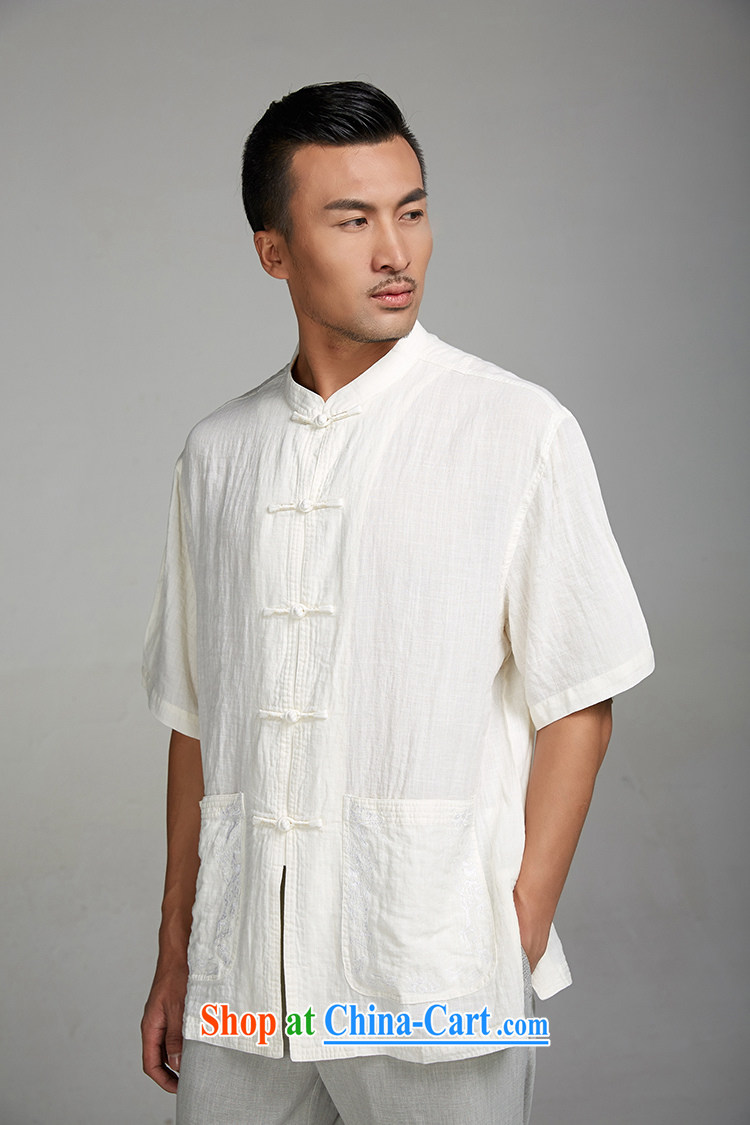 FZOG summer 2015 men's Chinese elderly in short-sleeved China wind father with comfortable solid-colored T-shirt white XXL pictures, price, brand platters! Elections are good character, the national distribution, so why buy now enjoy more preferential! Health