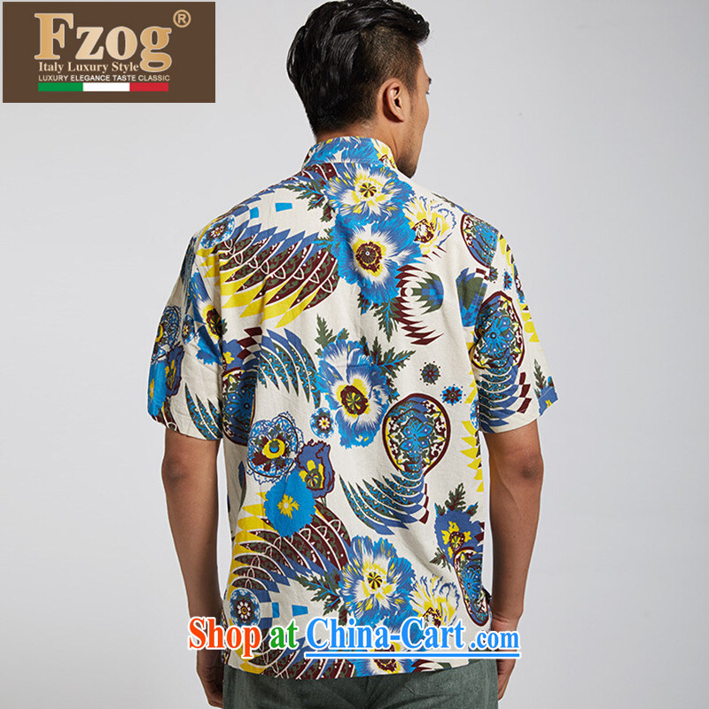 In FZOG older Chinese Wind and summer 2015 new personalized floral short-sleeved leisure Chinese XXXL suit, FZOG, shopping on the Internet