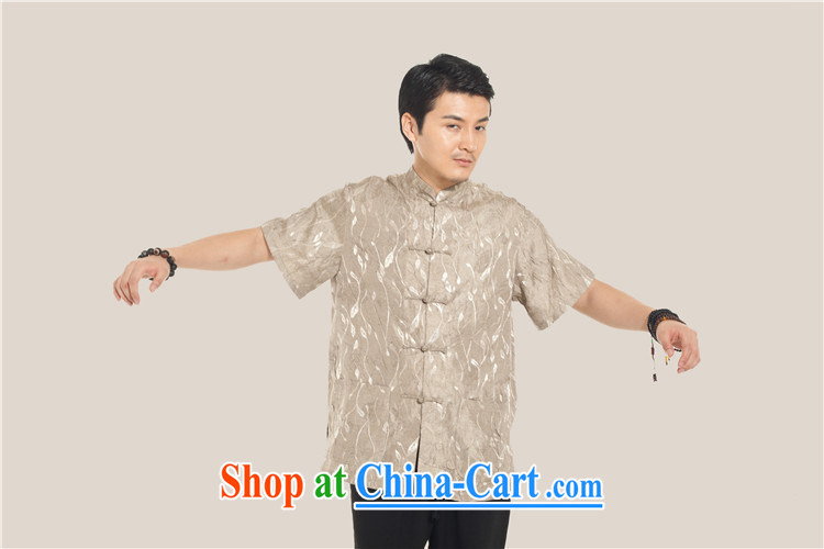 FZOG summer 2015 New Men's antique Chinese style Chinese short-sleeved tray snaps, stamp duty for T-shirt and coffee-colored XXXXL pictures, price, brand platters! Elections are good character, the national distribution, so why buy now enjoy more preferential! Health