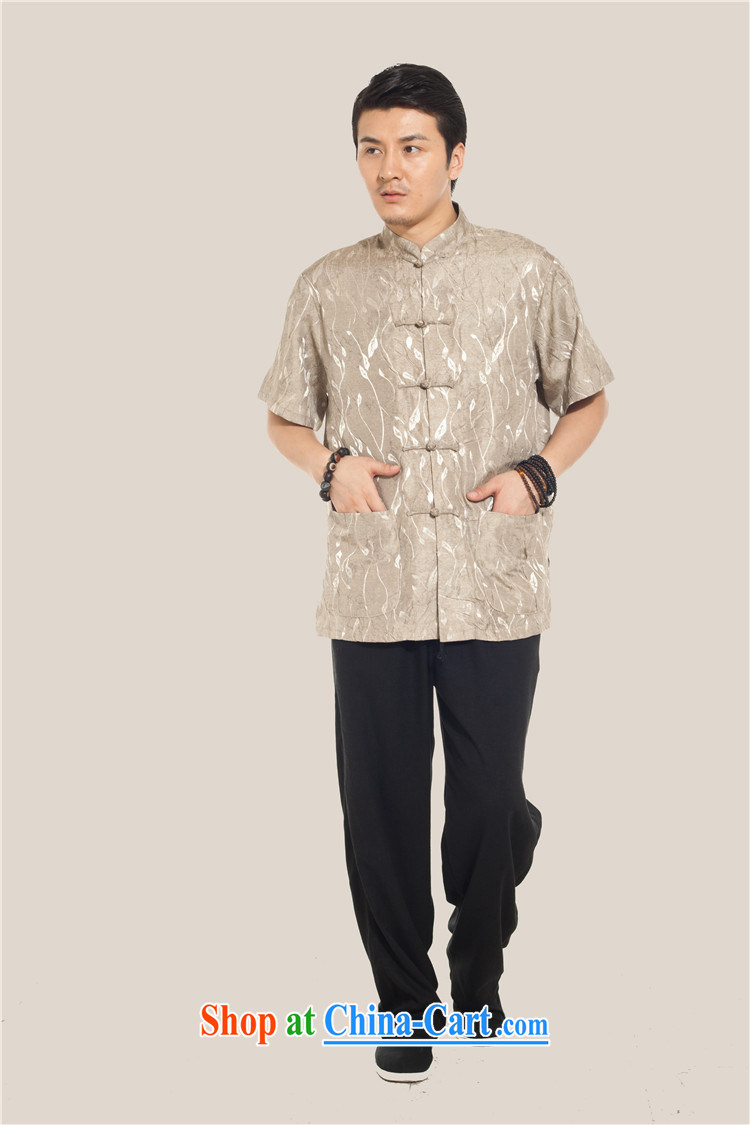 FZOG summer 2015 New Men's antique Chinese style Chinese short-sleeved tray snaps, stamp duty for T-shirt and coffee-colored XXXXL pictures, price, brand platters! Elections are good character, the national distribution, so why buy now enjoy more preferential! Health
