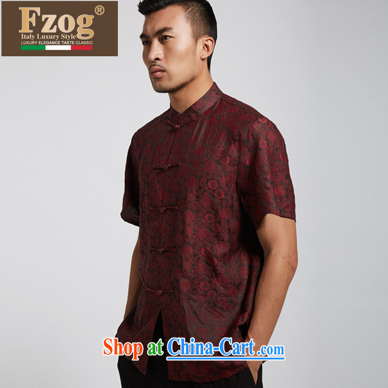 FZOG summer 2015 New China wind Chinese men's short-sleeved T-shirt Chinese, for the charge-back the Code Red XXXL, FZOG, shopping on the Internet