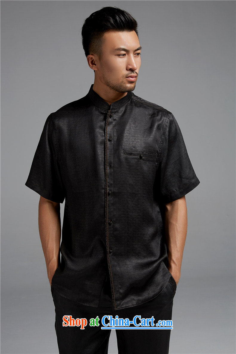 FZOG summer 2015 new men, Tang with Sauna in silk older short-sleeved, for leisure father black XXXL pictures, price, brand platters! Elections are good character, the national distribution, so why buy now enjoy more preferential! Health
